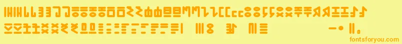 GENР RICA PRIMITIVA 01 Font – Orange Fonts on Yellow Background